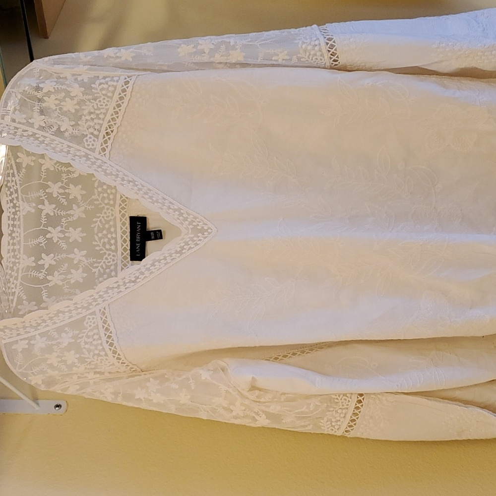 Lane Bryant White Lace Women's Top